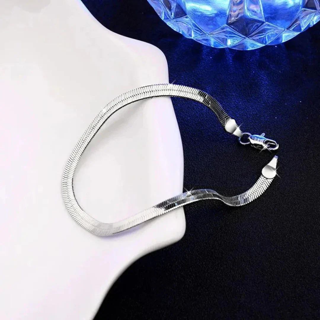 925 Silver France Bracelet with Geometric Design and 4mm Zircon