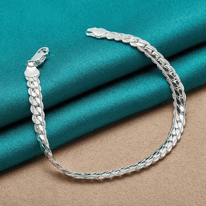 925 Silver Hungary Bracelet with 6mm Zirconia